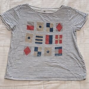 TOMMY Hilfiger nautical style striped shirt size Large